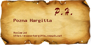 Pozna Hargitta névjegykártya
